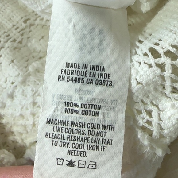 Aerie White Crochet Bohemian Crop Top 100% Cotton - Picture 8 of 8